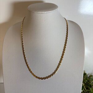 Vintage Givenchy Gold Tone Curb Chain Necklace 23.5” Logo Pendant
